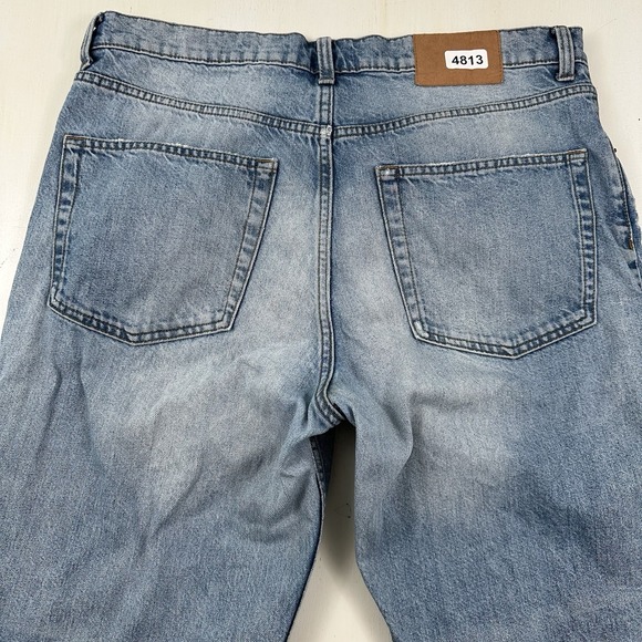 Y2K Cheap Monday Jeans Women 32 34x27 Blue Loose Straight Distressed Light Wash - Picture 1 of 15